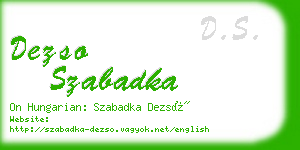 dezso szabadka business card